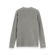 Снимка на SCOTCH&SODA MEN'S DENIM WASHED LONG SLEEVE HENLEY WITH CHAMBRAY DETAILS IN GREY 2