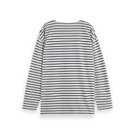 Снимка на SCOTCH&SODA MEN'S DENIM WASHED LONG SLEEVE BRETON TEE IN WHITE 2