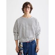 Снимка на SCOTCH&SODA MEN'S DENIM WASHED LONG SLEEVE BRETON TEE IN WHITE 4
