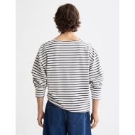 Снимка на SCOTCH&SODA MEN'S DENIM WASHED LONG SLEEVE BRETON TEE IN WHITE 5