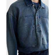 Снимка на SCOTCH&SODA MEN'S WORKED OUT POPOVER SWEAT IN WASHED INDIGO IN NAVY 6