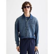 Снимка на SCOTCH&SODA MEN'S WORKED OUT POPOVER SWEAT IN WASHED INDIGO IN NAVY 4