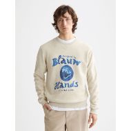 Снимка на SCOTCH&SODA MEN'S DENIM WASHED ARTWORK SWEATSHIRT IN LIGHT BEIGE 4