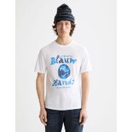 Снимка на SCOTCH&SODA MEN'S DENIM ARTWORK T-SHIRT IN WHITE 4