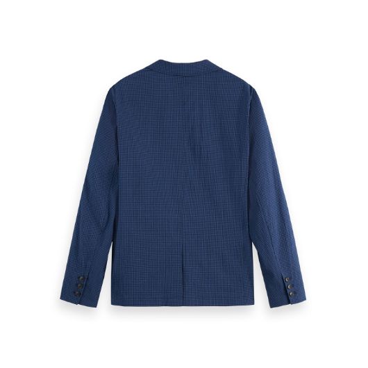 Показвай детайлите за SCOTCH&SODA MEN'S REGULAR FIT UNCONSTRUCTED COTTON-BLEND SEERSUCKER BLAZER IN NAVY 2 - FanPoint Снимка на SCOTCH&SODA MEN'S REGULAR FIT UNCONSTRUCTED COTTON-BLEND SEERSUCKER BLAZER IN NAVY 2