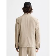 Снимка на SCOTCH&SODA MEN'S RELAXED FIT COTTON LINEN TWILL 2-BUTTON BLAZER IN LIGHT BEIGE 5