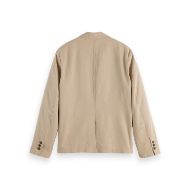Снимка на SCOTCH&SODA MEN'S RELAXED FIT COTTON LINEN TWILL 2-BUTTON BLAZER IN LIGHT BEIGE 2