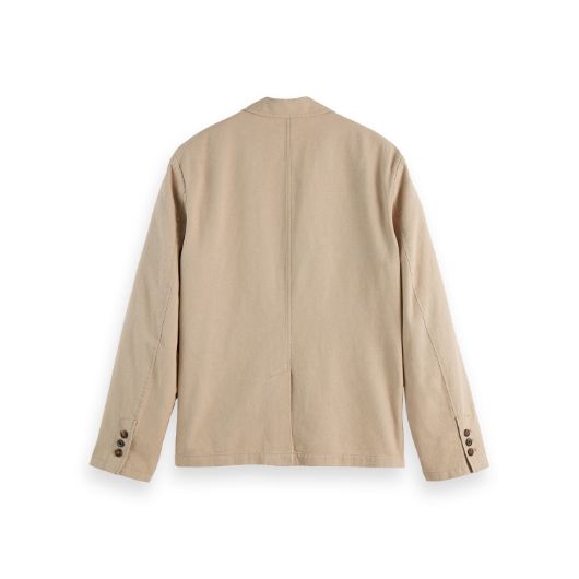 Показвай детайлите за SCOTCH&SODA MEN'S RELAXED FIT COTTON LINEN TWILL 2-BUTTON BLAZER IN LIGHT BEIGE 2 - FanPoint Снимка на SCOTCH&SODA MEN'S RELAXED FIT COTTON LINEN TWILL 2-BUTTON BLAZER IN LIGHT BEIGE 2