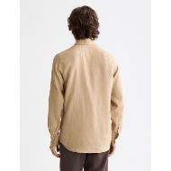 Снимка на SCOTCH&SODA MEN'S SEASONAL CORE - REGULAR FIT LINEN SHIRT IN MEDIUM BEIGE 6