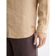 Снимка на SCOTCH&SODA MEN'S SEASONAL CORE - REGULAR FIT LINEN SHIRT IN MEDIUM BEIGE 7