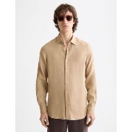 Снимка на SCOTCH&SODA MEN'S SEASONAL CORE - REGULAR FIT LINEN SHIRT IN MEDIUM BEIGE 5