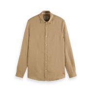 Снимка на SCOTCH&SODA MEN'S SEASONAL CORE - REGULAR FIT LINEN SHIRT IN MEDIUM BEIGE 3