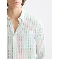 Снимка на SCOTCH&SODA MEN'S STRIPED COTTON-VOILE SHIRT IN WHITE/BLUE GREEN STRIPES 6