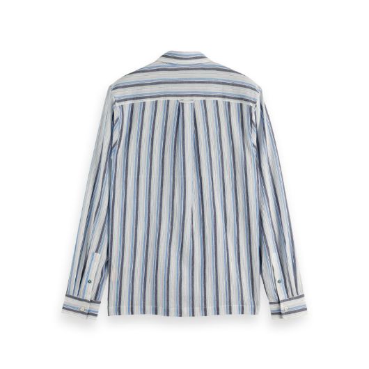 Show details for SCOTCH&SODA MEN'S TEXTURED STRIPE SHIRT IN LAVENDER STRIPES 2 - FanPoint Picture of SCOTCH&SODA MEN'S TEXTURED STRIPE SHIRT IN LAVENDER STRIPES 2