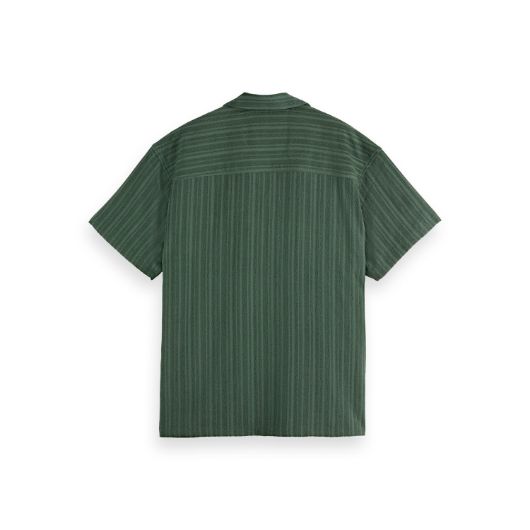 Show details for SCOTCH&SODA MEN'S TONAL-STRIPED SHORT-SLEEVED SHIRT IN GREEN 2 - FanPoint Picture of SCOTCH&SODA MEN'S TONAL-STRIPED SHORT-SLEEVED SHIRT IN GREEN 2