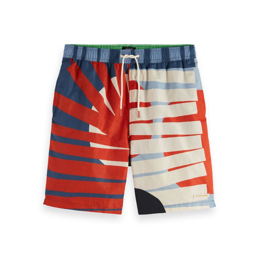 Picture of SCOTCH&SODA MEN'S PRINTED LONGER-LENGTH SWIM SHORTS IN MULTICOLOUR