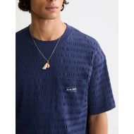 Снимка на SCOTCH&SODA MEN'S RELAXED FIT HORIZONAL TEXTURED T-SHIRT IN NAVY 6