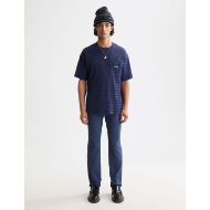 Снимка на SCOTCH&SODA MEN'S RELAXED FIT HORIZONAL TEXTURED T-SHIRT IN NAVY 7