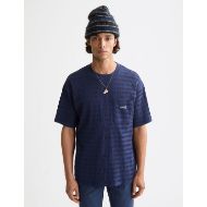 Снимка на SCOTCH&SODA MEN'S RELAXED FIT HORIZONAL TEXTURED T-SHIRT IN NAVY 4