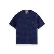 Снимка на SCOTCH&SODA MEN'S RELAXED FIT HORIZONAL TEXTURED T-SHIRT IN NAVY 1
