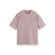 Снимка на SCOTCH&SODA MEN'S RELAXED FIT HORIZONAL TEXTURED T-SHIRT IN PURPLE 1