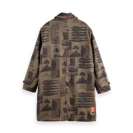 Picture of SCOTCH&SODA MEN'S COLLAGE CAR COAT IN BEIGE MULTICOLOUR 2
