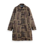 Picture of SCOTCH&SODA MEN'S COLLAGE CAR COAT IN BEIGE MULTICOLOUR 1