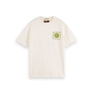 Picture of SCOTCH&SODA MEN'S RELAXED FIT WASHED ARTWORK T-SHIRT IN WHITE 1