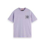 Picture of SCOTCH&SODA MEN'S RELAXED FIT WASHED ARTWORK T-SHIRT IN PURPLE 1