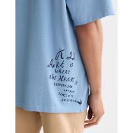 Picture of SCOTCH&SODA MEN'S LOOSE FIT ARTWORK T-SHIRT IN BLUE 6
