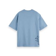 Picture of SCOTCH&SODA MEN'S LOOSE FIT ARTWORK T-SHIRT IN BLUE 2