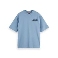 Picture of SCOTCH&SODA MEN'S LOOSE FIT ARTWORK T-SHIRT IN BLUE 1