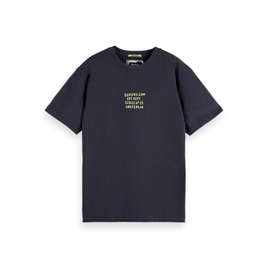 Picture of SCOTCH&SODA MEN'S RELAXED FIT ARTWORK T-SHIRT IN DARK GREY