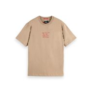 Picture of SCOTCH&SODA MEN'S RELAXED FIT ARTWORK T-SHIRT IN MEDIUM BEIGE 1