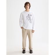 Picture of SCOTCH&SODA MEN'S RELAXED FIT LONG-SLEEVED ARTWORK T-SHIRT IN WHITE 7