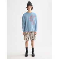 Picture of SCOTCH&SODA MEN'S RELAXED FIT LONG-SLEEVED ARTWORK T-SHIRT IN BLUE 7