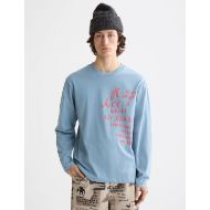 Picture of SCOTCH&SODA MEN'S RELAXED FIT LONG-SLEEVED ARTWORK T-SHIRT IN BLUE 4