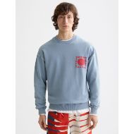 Picture of SCOTCH&SODA MEN'S RELAXED FIT WASHED ARTWORK SWEATSHIRT IN BLUE 4