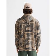 Picture of SCOTCH&SODA MEN'S LOOSE FIT OVERDYED ALL-OVER PRINTED HOODIE IN MEDIUM BEIGE 5
