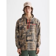 Picture of SCOTCH&SODA MEN'S LOOSE FIT OVERDYED ALL-OVER PRINTED HOODIE IN MEDIUM BEIGE 4