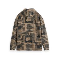 Picture of SCOTCH&SODA MEN'S LOOSE FIT OVERDYED ALL-OVER PRINTED HOODIE IN MEDIUM BEIGE 2