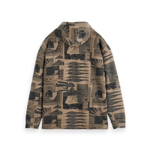 Показвай детайлите за SCOTCH&SODA MEN'S LOOSE FIT OVERDYED ALL-OVER PRINTED HOODIE IN MEDIUM BEIGE 2 - FanPoint Снимка на SCOTCH&SODA MEN'S LOOSE FIT OVERDYED ALL-OVER PRINTED HOODIE IN MEDIUM BEIGE 2