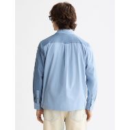 Picture of SCOTCH&SODA MEN'S RELAXED FIT LETTERS POPLIN SHIRT IN BLUE 5