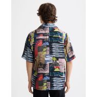 Picture of SCOTCH&SODA MEN'S RELAXED FIT TENCEL ALL-OVER PRINTED SHORT-SLEEVED SHIRT IN BLACK 5