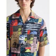 Picture of SCOTCH&SODA MEN'S RELAXED FIT TENCEL ALL-OVER PRINTED SHORT-SLEEVED SHIRT IN BLACK 6