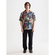 Picture of SCOTCH&SODA MEN'S RELAXED FIT TENCEL ALL-OVER PRINTED SHORT-SLEEVED SHIRT IN BLACK 7