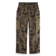 Picture of SCOTCH&SODA MEN'S BAGGY FIT ALL-OVER PRINTED CARGO PANTS IN DARK GREY 1
