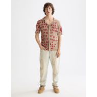 Picture of SCOTCH&SODA MEN'S JACQUARD KNITTED SHIRT IN MEDIUM BEIGE 7