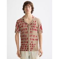 Picture of SCOTCH&SODA MEN'S JACQUARD KNITTED SHIRT IN MEDIUM BEIGE 4
