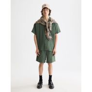 Снимка на SCOTCH&SODA MEN'S FAVE - TONAL STRIPED REGULAR FIT BERMUDA SHORTS IN DARK GREEN 7